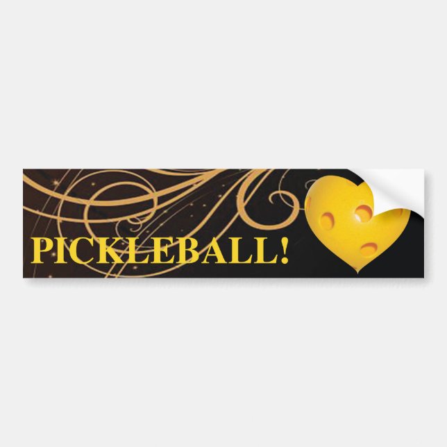 Kärlek Pickleball! Hjärtabildekalet med virvlar Bildekal (Framsidan)