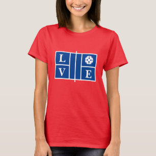 KÄRLEK Pickleball sport t-shirt för kvinnor