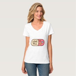 Kärlek Pill Tecknad Sticker - Cute Capsule med öra T Shirt