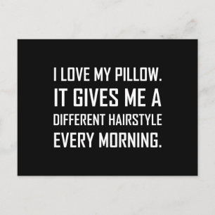Kärlek Pillow Different Hairstyle Funny Vykort