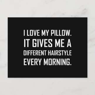 Kärlek Pillow Different Hairstyle Funny Vykort