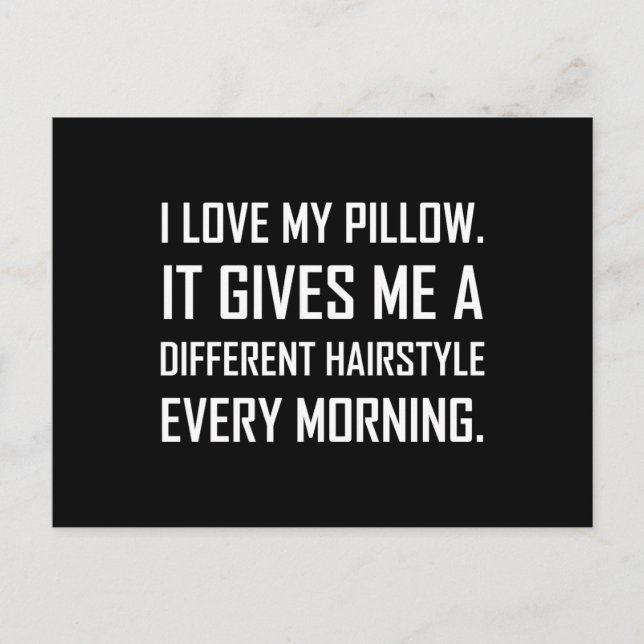 Kärlek Pillow Different Hairstyle Funny Vykort (Framsida)