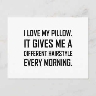 Kärlek Pillow Different Hairstyle Funny Vykort