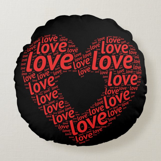 Kärlek Pillows 1 Rund Kudde (Framsidan)