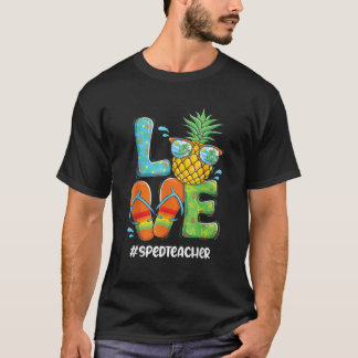 Kärlek Pineapple Summer Speciell Education Lärare  T Shirt