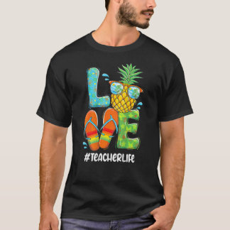 Kärlek Pineapple Summer Teacher Life T Shirt