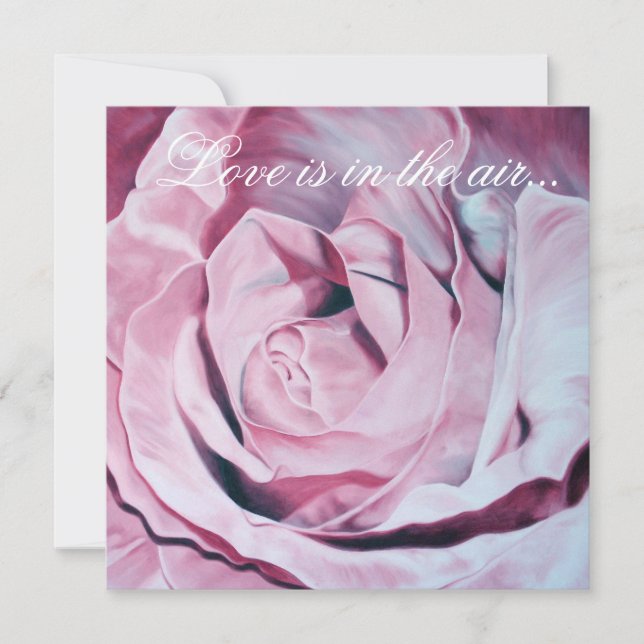 Kärlek pinks roelegant bröllopinbjudan inbjudningar (Framsida)