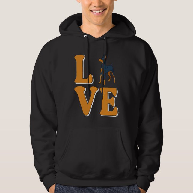 Kärlek Pinscher Hoodie (Framsida)