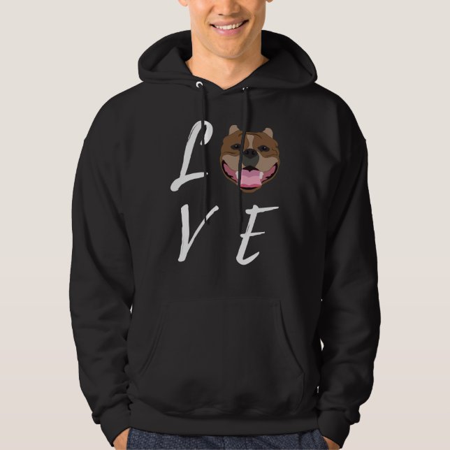 Kärlek Pit Bull Pitbull Hoodie (Framsida)
