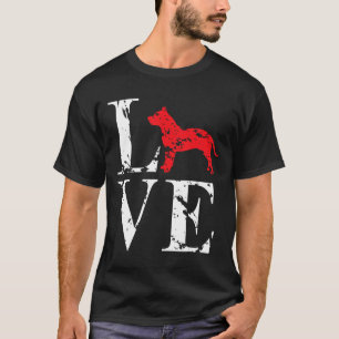 Kärlek Pit Bull Shirt Perfekt Gift T