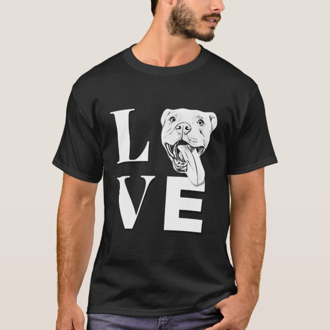 Kärlek Pit Bulls Er Pitbull T Shirt (Framsida)