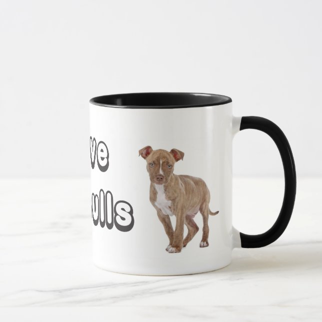 Kärlek Pitbull Puppy Hund kaffe Kopp Mugg (Höger)