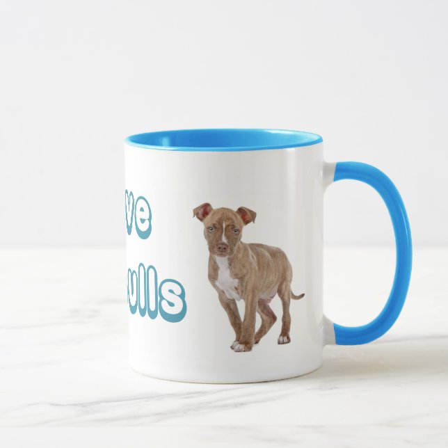 Kärlek Pitbull Valp Hund Kaffe Kopp Mugg (Höger)