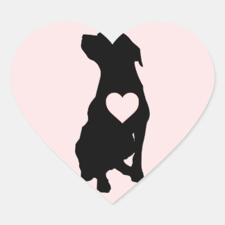 Kärlek Pitbulls Rosa Heart Stickers Hjärtformat Klistermärke