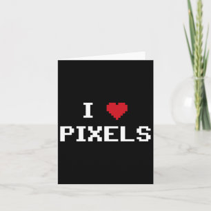 Kärlek Pixels C64 Fläkt Heart Gaming Shirt Funny V Kort
