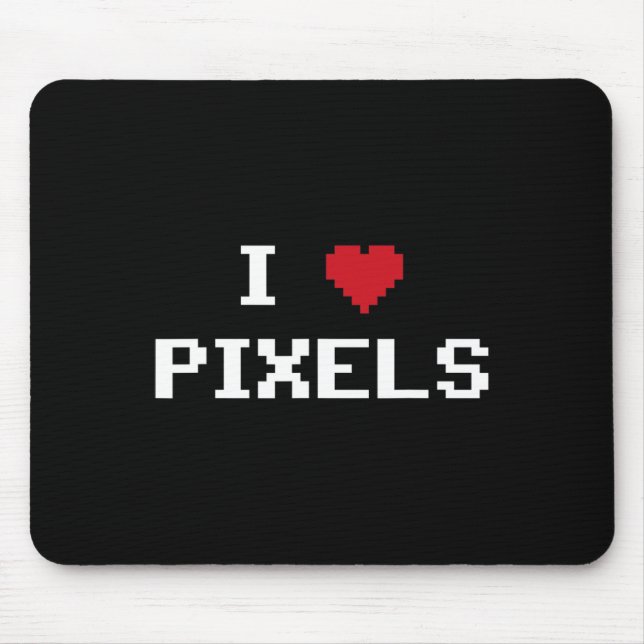 Kärlek Pixels C64 Fläkt Heart Gaming Shirt Funny V Musmatta (Framsidan)