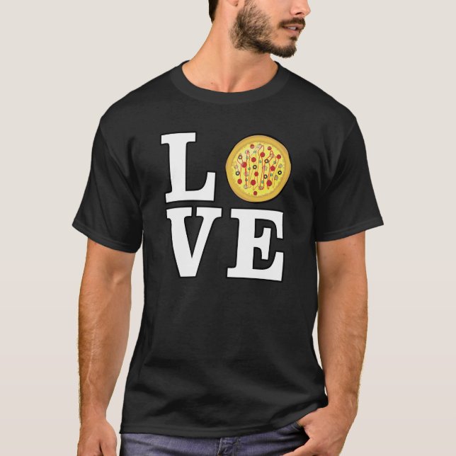 Kärlek Pizza - Funny T Shirt (Framsida)
