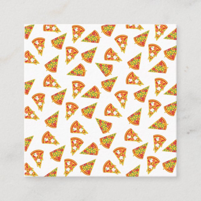 Kärlek Pizza Fyrkantigt Visitkort (Framsida)