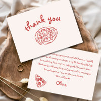 Kärlek & Pizza Italiensk Handritad Röd Bröllopsdus