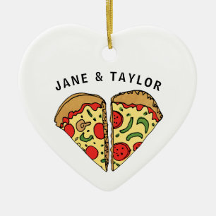 Kärlek Pizza Personlig Julgransprydnad Keramik