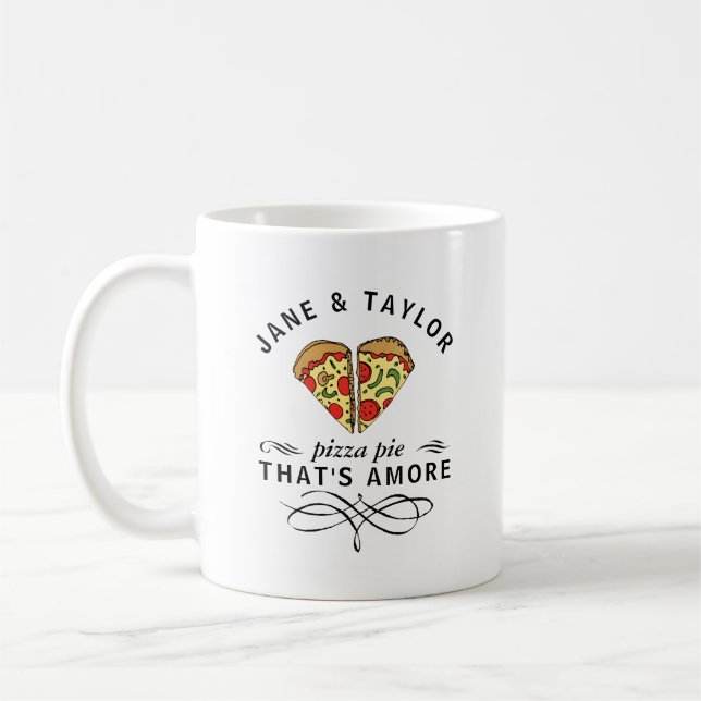 Kärlek Pizza Personlig Kaffemugg (Vänster)
