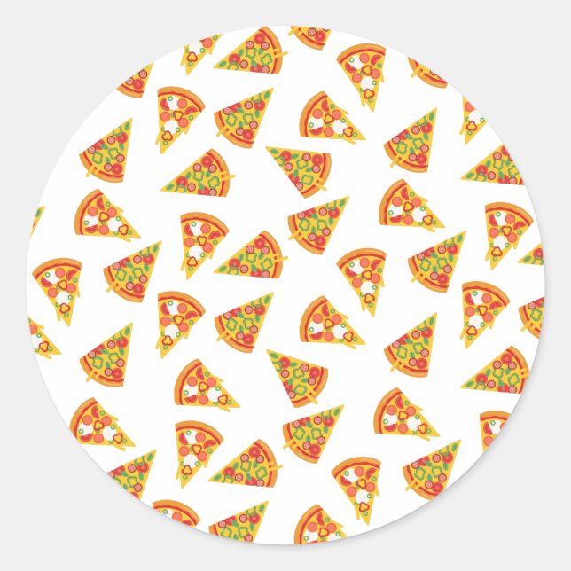 Kärlek Pizza Runt Klistermärke (Framsida)