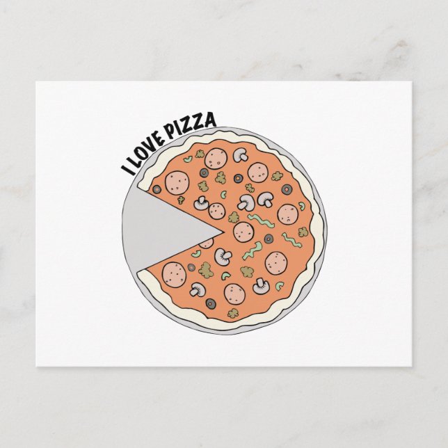 Kärlek Pizza Vykort (Framsida)