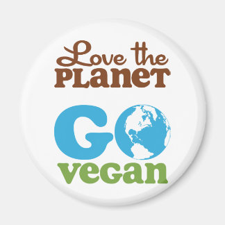 Kärlek planeten Go Vegan Magnet