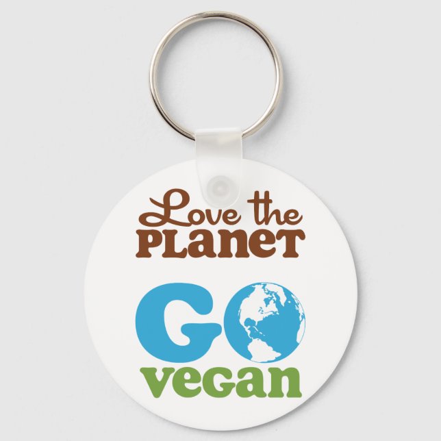 Kärlek planeten Go Vegan Nyckelring (Framsida)