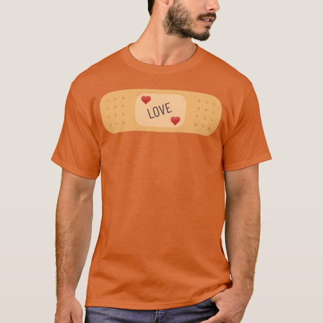 Kärlek plåster vintage t shirt (Framsida)