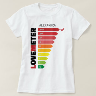 Kärlek-poäng från A till G Red Black Personlig Nam T Shirt