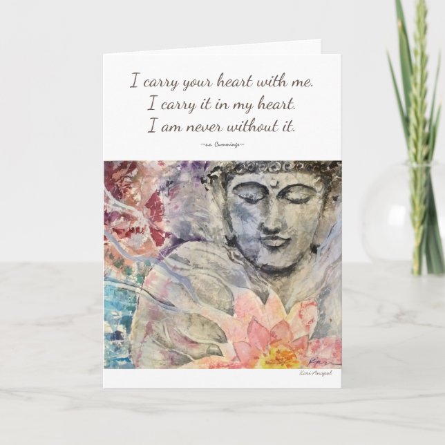 Kärlek Poetry Buddha Watercolor Art-gratulationsko Kort (Framsida)