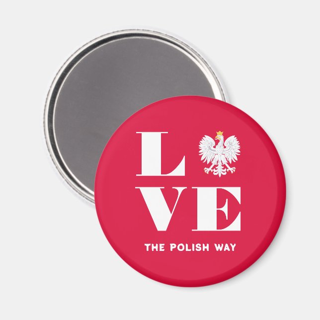 Kärlek Polen, Polen, Polska White Eagle Anpassning Magnet (Front/Back)