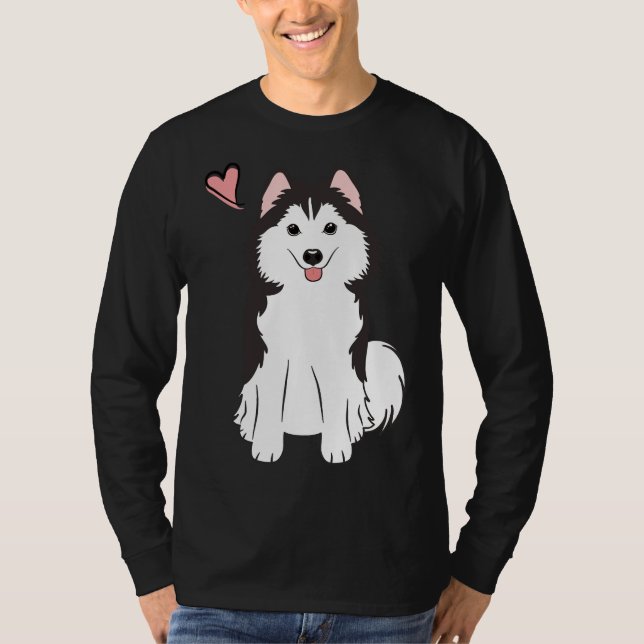 Kärlek Pomsky Pommern Husky T Shirt (Framsida)