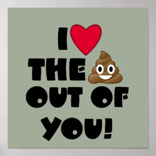 Kärlek Poop Emoji Poster