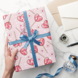 Kärlek Pop Retro Valentines Wrapping Papper Presentpapper