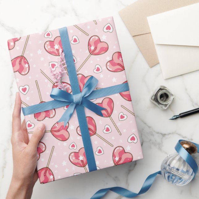 Kärlek Pop Retro Valentines Wrapping Papper Presentpapper (Gifting)