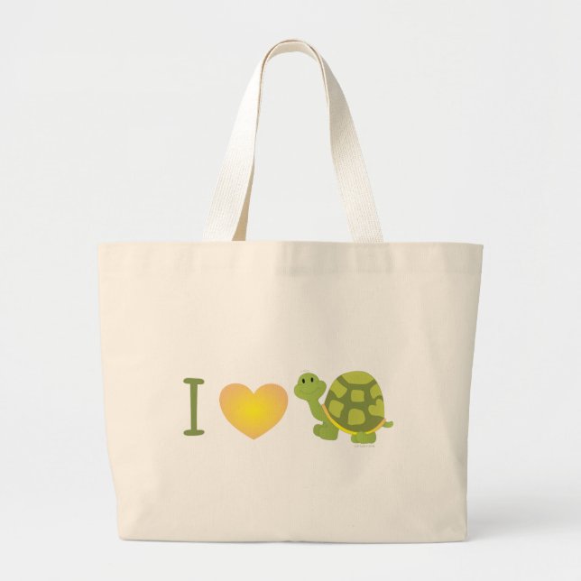 Kärlek Pop Turtle Jumbo Tygkasse (Framsidan)