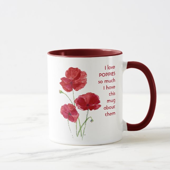Kärlek POPPY FLOWERS så mycket att jag Roligt Quot Mugg (Höger)