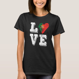 Kärlek Portugal Flagga Proud Portugisiska T Shirt