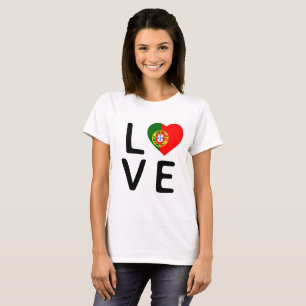 Kärlek - Portugal Flagga T Shirt