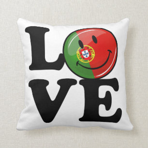 Kärlek Portugal ler Flagga Kudde