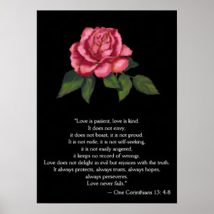 KÄRLEK POSTER/ CORINTHIANS 13: Rosa ros Poster