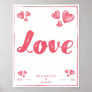 Kärlek Poster med Personligen Hearts projektionsyt