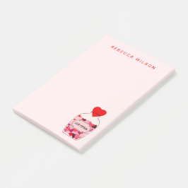 Kärlek Potion Flaska Personlig Valentine Rosa Post-it Block