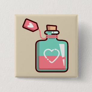 Kärlek Potion Hearts Flaska Knapp