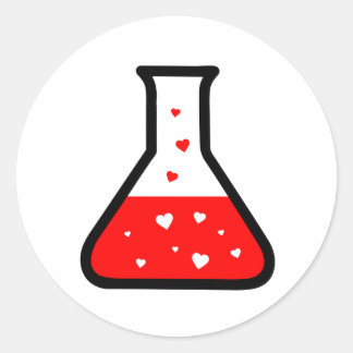 Kärlek Potion (vetenskap) Runt Klistermärke