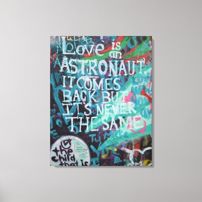 Kärlek Prag wall Graffiti Street art,urban real Canvastryck (Framsida)