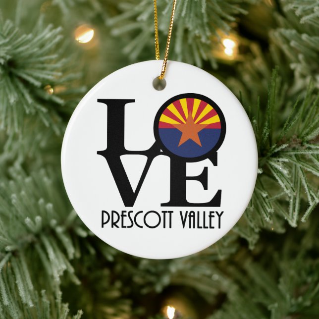 KÄRLEK Prescott Valley Arizona Julgransprydnad Keramik (Träd)