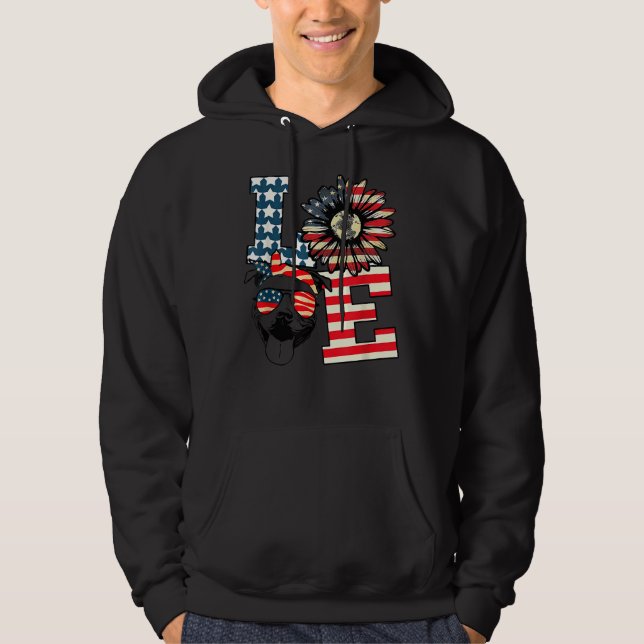 Kärlek Pride Amerikanska Independence day juli 4:e Hoodie (Framsida)